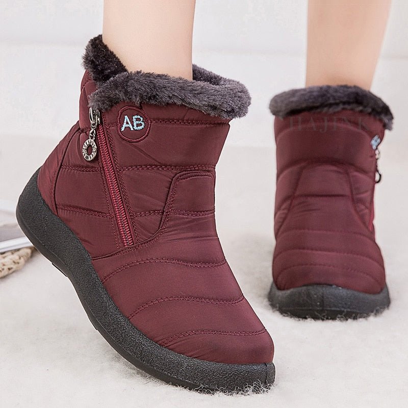 Boots Water - proof Ankle Boots For Winter Shoes Luxury Zipper Winter Botas Mujer - Taylor K Shop