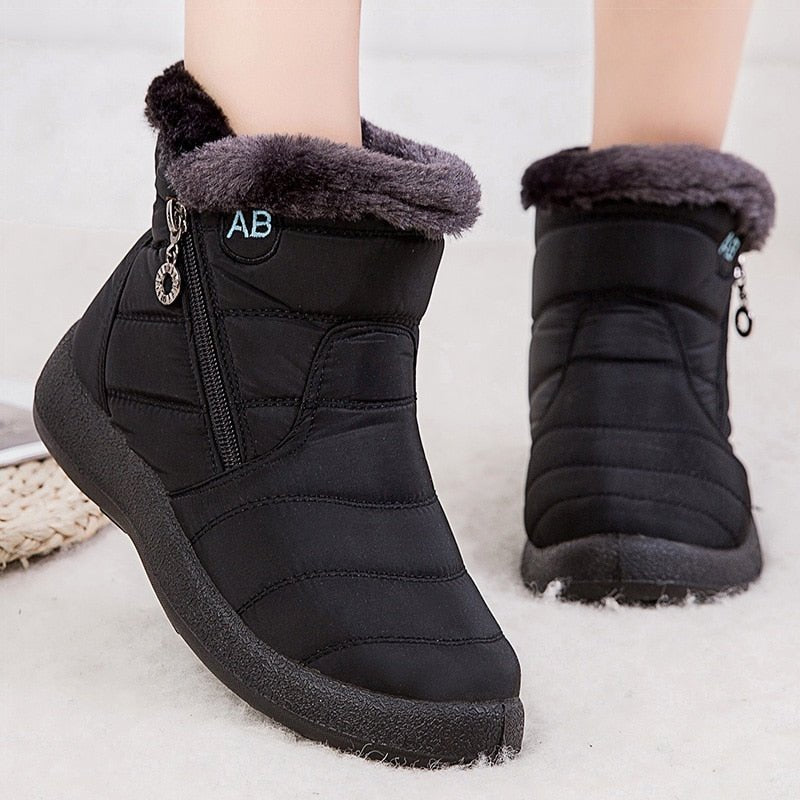 Boots Water - proof Ankle Boots For Winter Shoes Luxury Zipper Winter Botas Mujer - Taylor K Shop