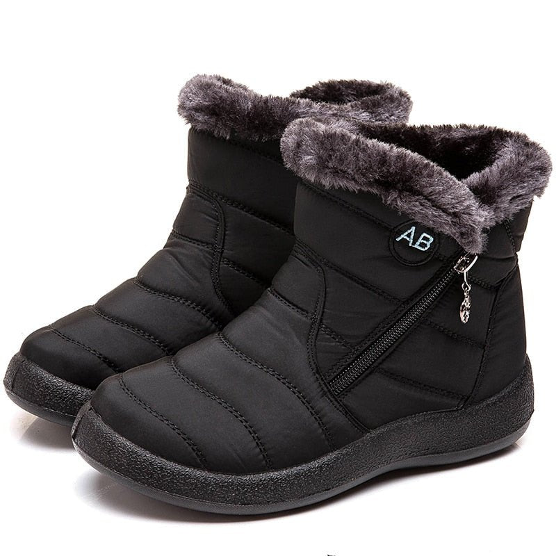 Boots Water - proof Ankle Boots For Winter Shoes Luxury Zipper Winter Botas Mujer - Taylor K Shop