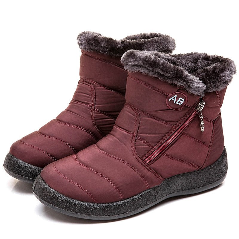 Boots Water - proof Ankle Boots For Winter Shoes Luxury Zipper Winter Botas Mujer - Taylor K Shop