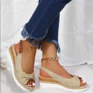 Bow Shoes Summer Peep Toe Platform Sandals Buckle Daily Casual Shoes - Taylor K Shop