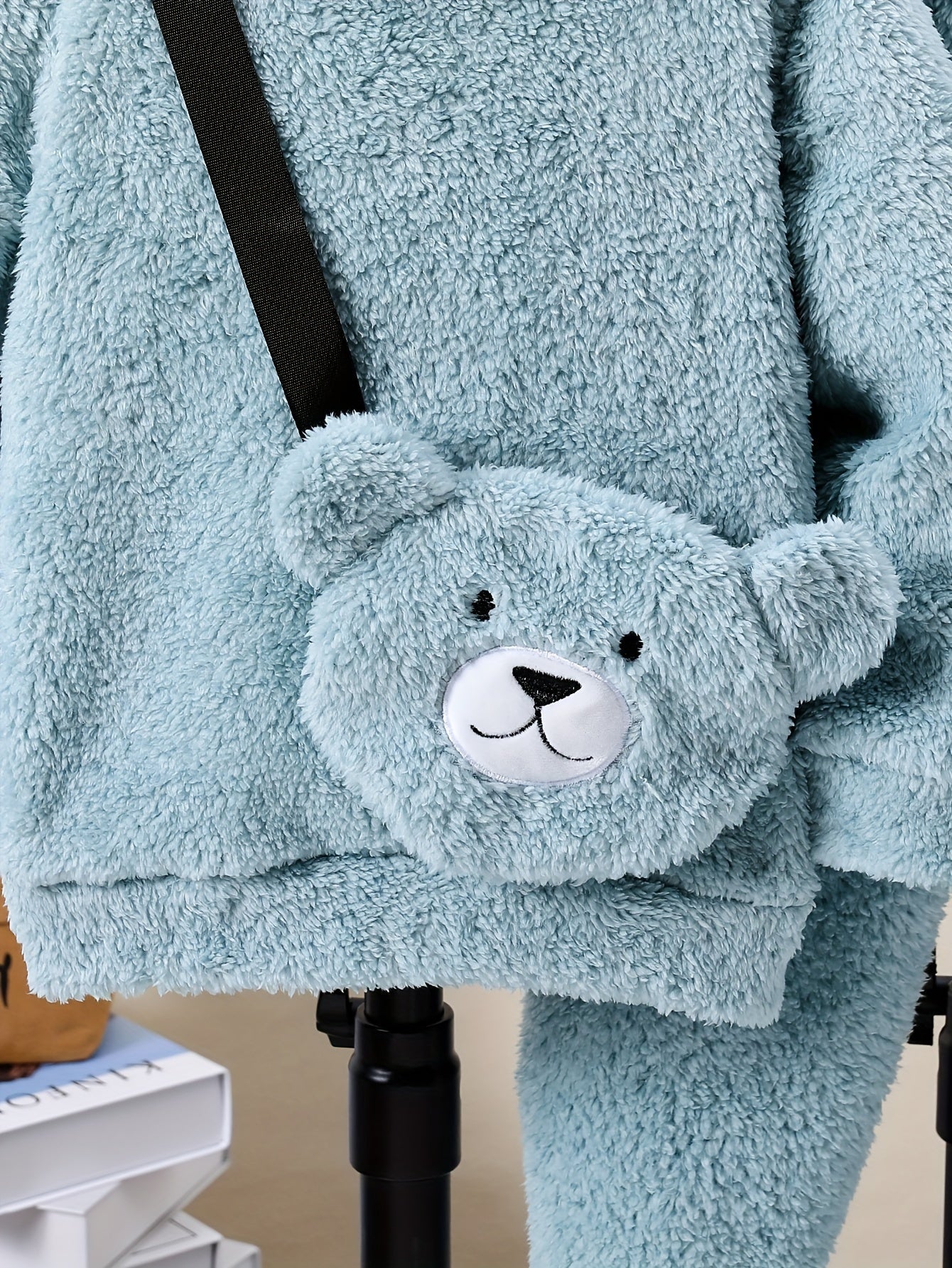 Boys 3pc Winter Set Plush Hoodie Joggers Bear Bag - Taylor K Shop