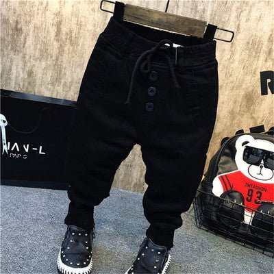Boy's personality thickening plus velvet jeans children's jeans - Taylor K Shop