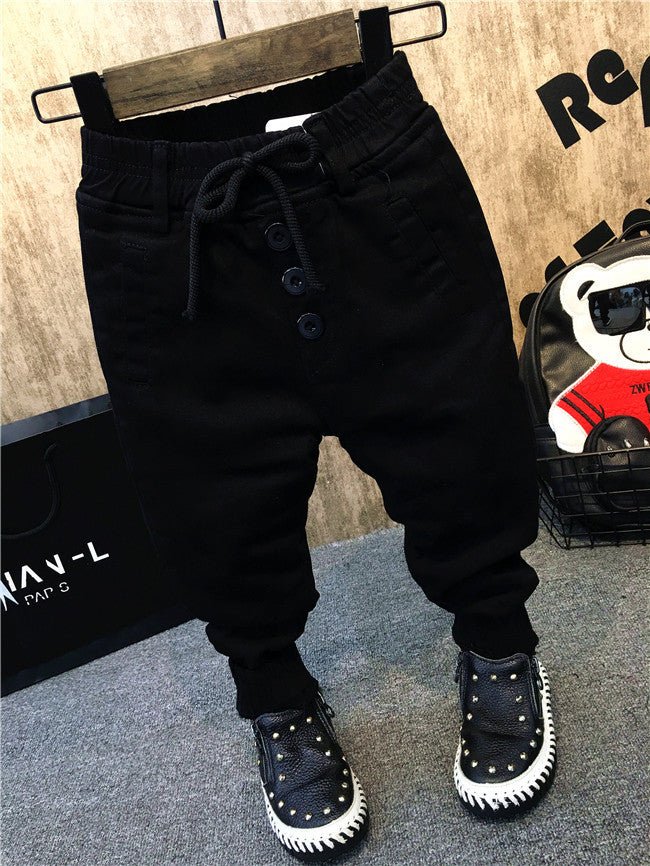 Boy's personality thickening plus velvet jeans children's jeans - Taylor K Shop