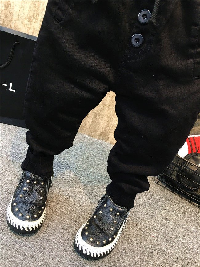 Boy's personality thickening plus velvet jeans children's jeans - Taylor K Shop