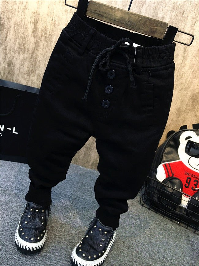 Boy's personality thickening plus velvet jeans children's jeans - Taylor K Shop