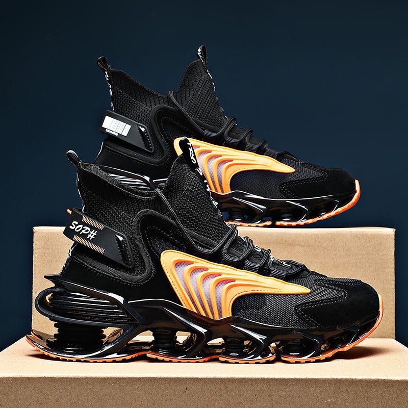 Breathable Fly Woven Mesh High - top Thick - soled Old Shoes Casual Sports Socks Running Shoes - Taylor K Shop