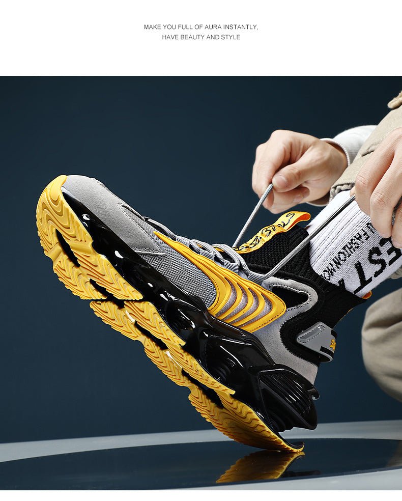 Breathable Fly Woven Mesh High - top Thick - soled Old Shoes Casual Sports Socks Running Shoes - Taylor K Shop
