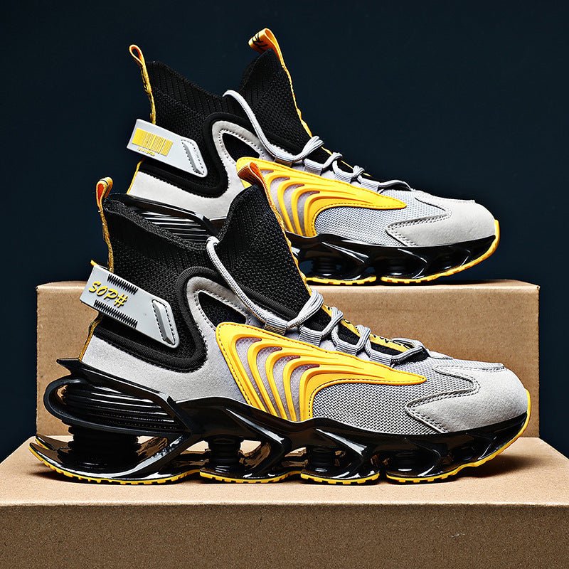 Breathable Fly Woven Mesh High - top Thick - soled Old Shoes Casual Sports Socks Running Shoes - Taylor K Shop