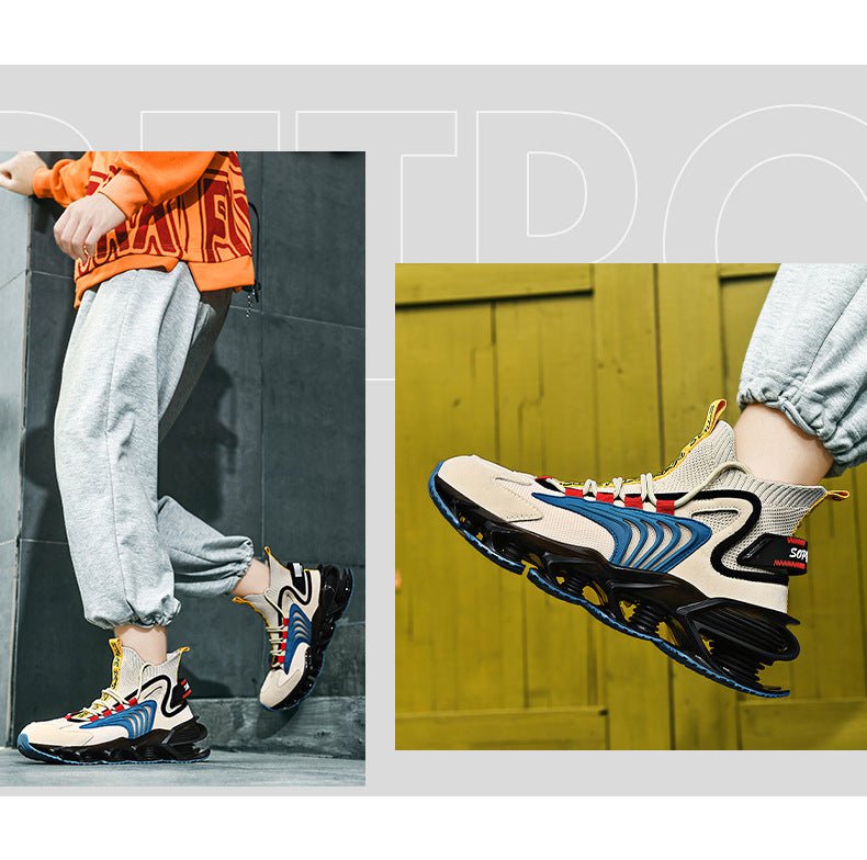 Breathable Fly Woven Mesh High - top Thick - soled Old Shoes Casual Sports Socks Running Shoes - Taylor K Shop
