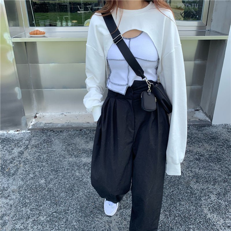 Camisole + retro layered blouse sweater - Taylor K Shop