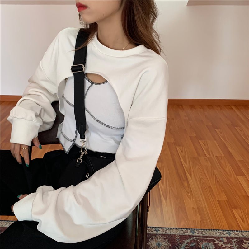 Camisole + retro layered blouse sweater - Taylor K Shop