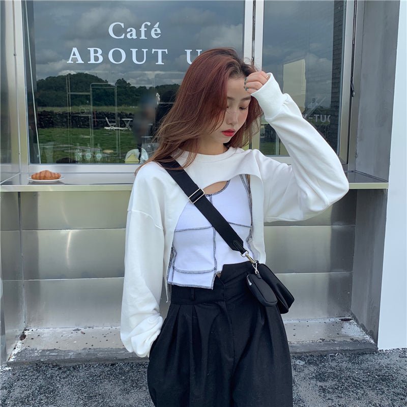 Camisole + retro layered blouse sweater - Taylor K Shop