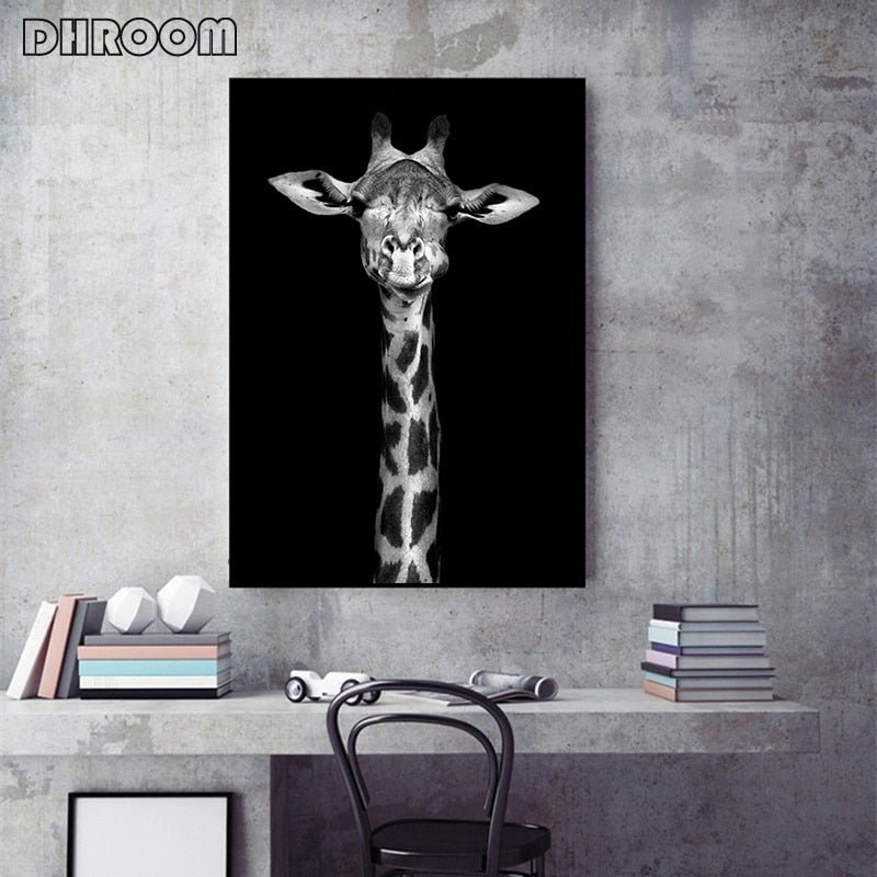 Canvas Painting Animal Wall Art Lion Elephant Deer Zebra Posters and Prints Wall Pictures for Living Room Decoration Home Decor - Taylor K Shop