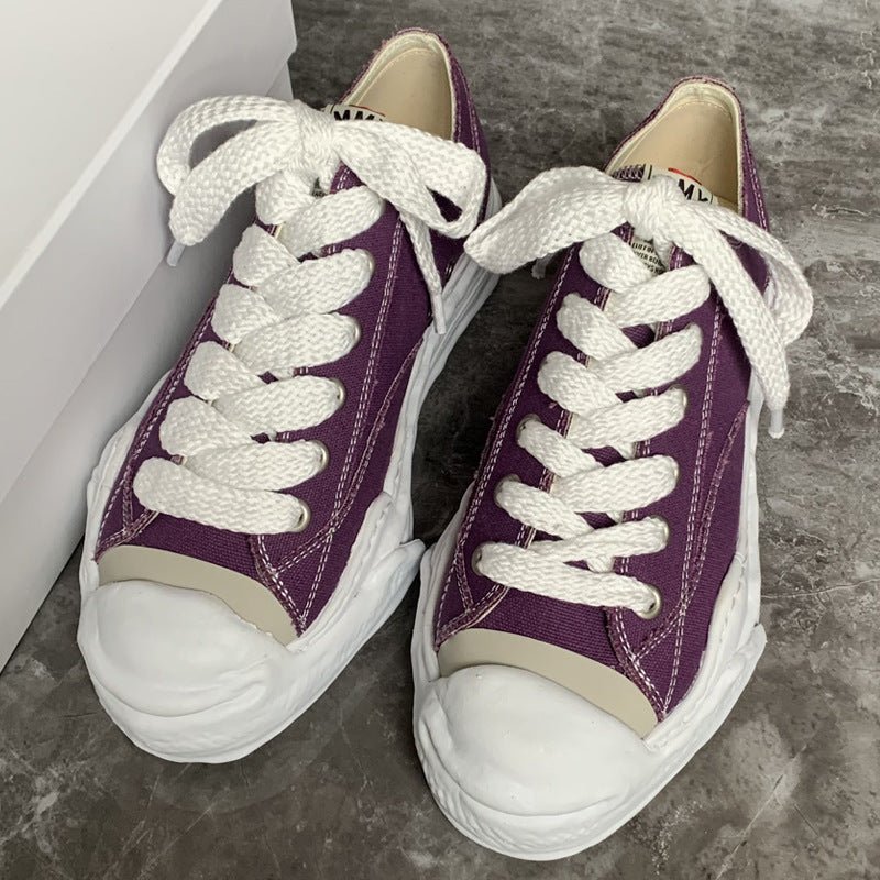 Canvas Shoes Black Lace - up Board Shoes Thick Soles Casual - Taylor K Shop