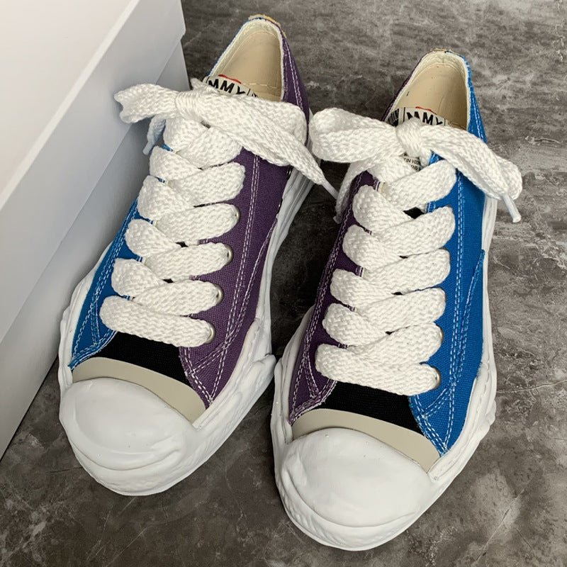Canvas Shoes Black Lace - up Board Shoes Thick Soles Casual - Taylor K Shop
