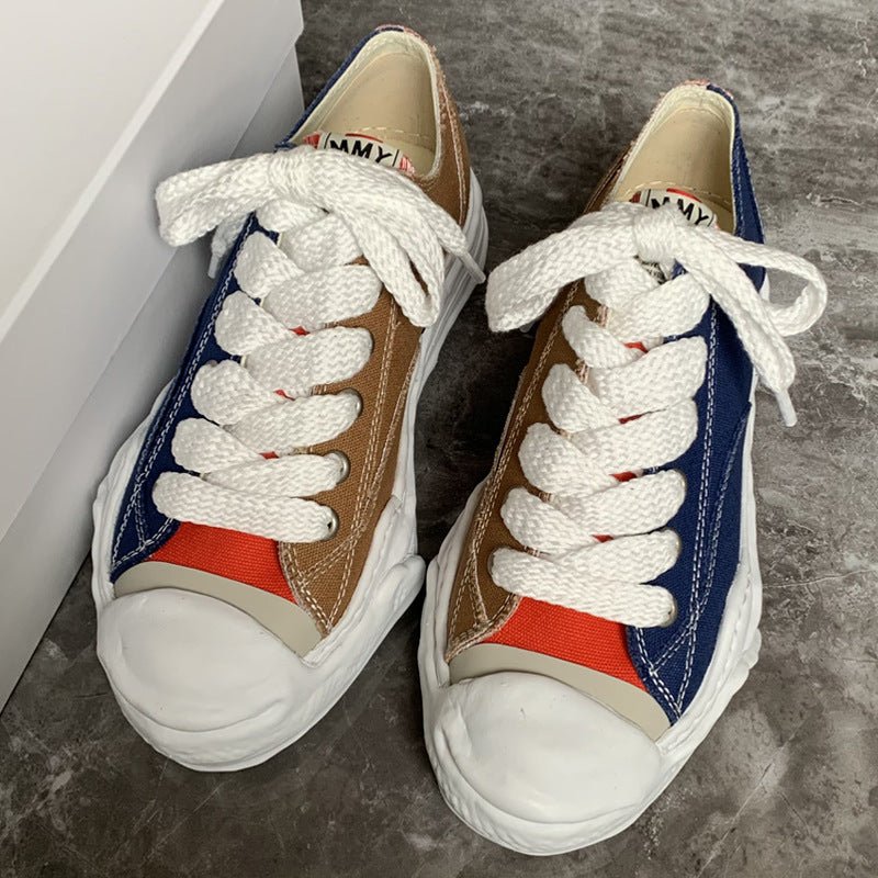 Canvas Shoes Black Lace - up Board Shoes Thick Soles Casual - Taylor K Shop