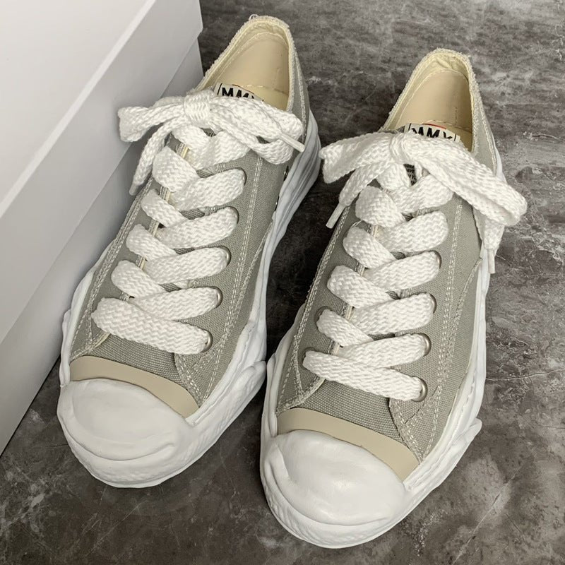 Canvas Shoes Black Lace - up Board Shoes Thick Soles Casual - Taylor K Shop