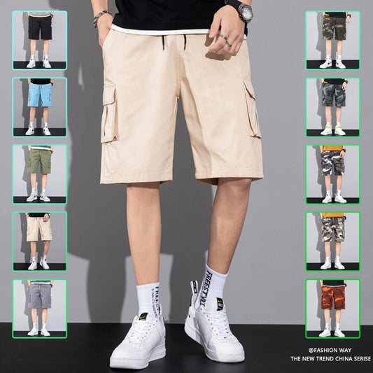 Casual Drawstring Cargo Shorts With Multi Pocket Summer Outdoor Men's Beach Pants - Taylor K Shop