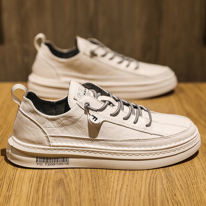 Casual Leather Shoes Men's British Trend All - match White Shoes Men's Board Shoes Trendy Shoes - Taylor K Shop