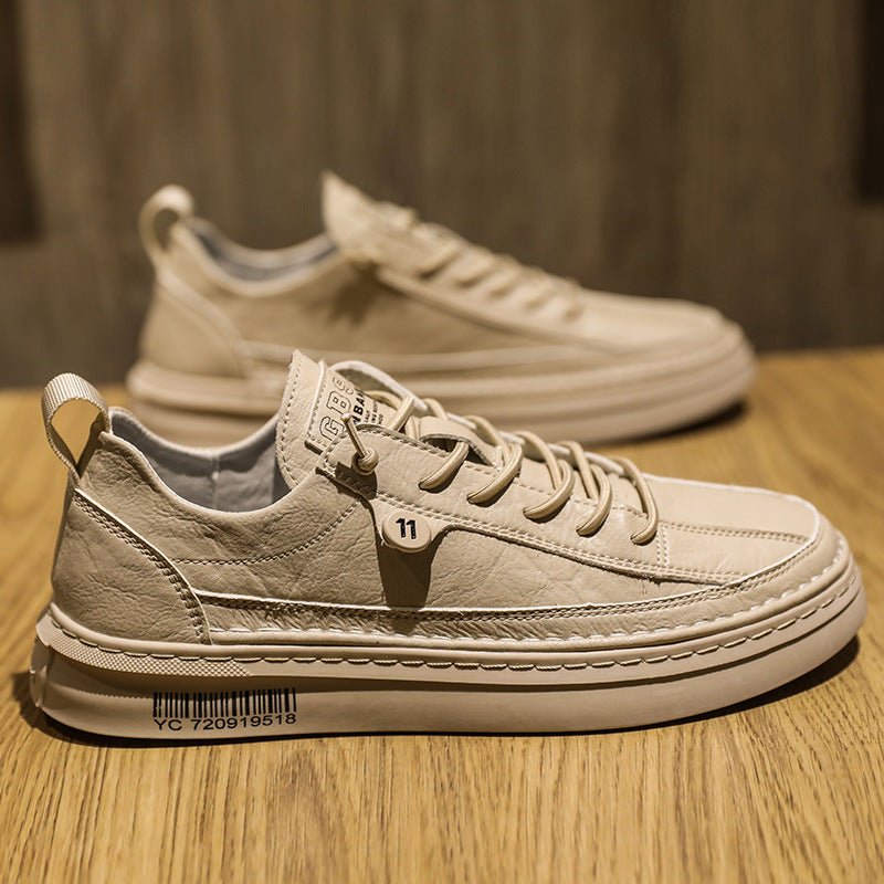 Casual Leather Shoes Men's British Trend All - match White Shoes Men's Board Shoes Trendy Shoes - Taylor K Shop