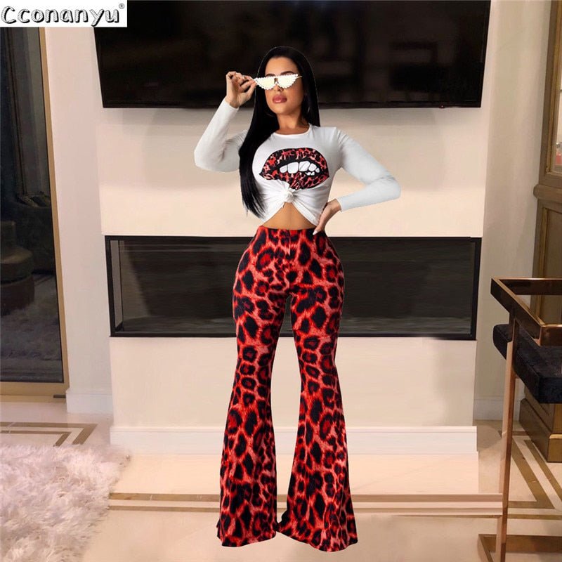 Casual Print Leopard suits autumn 2 piece sets - Taylor K Shop