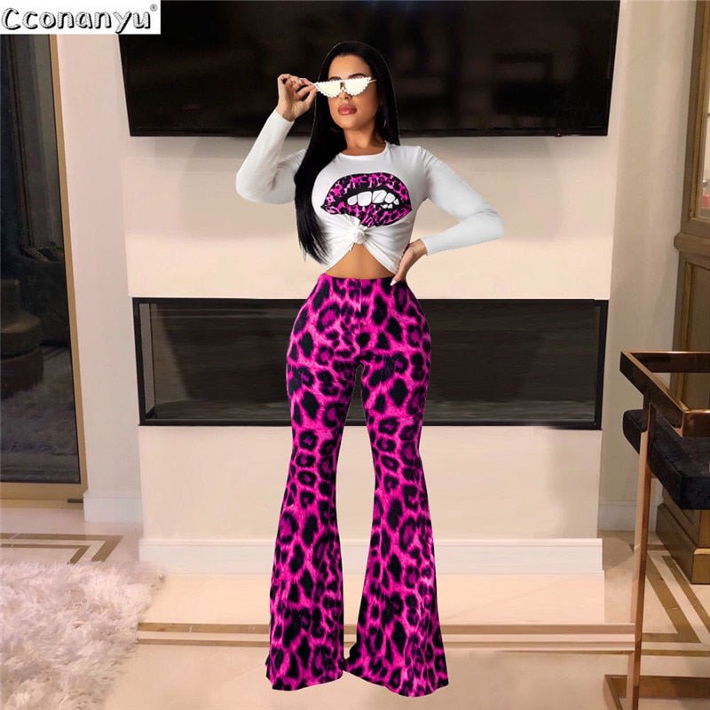 Casual Print Leopard suits autumn 2 piece sets - Taylor K Shop