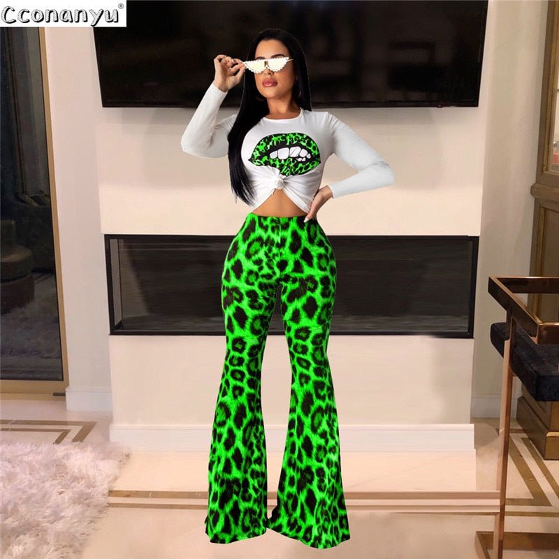 Casual Print Leopard suits autumn 2 piece sets - Taylor K Shop