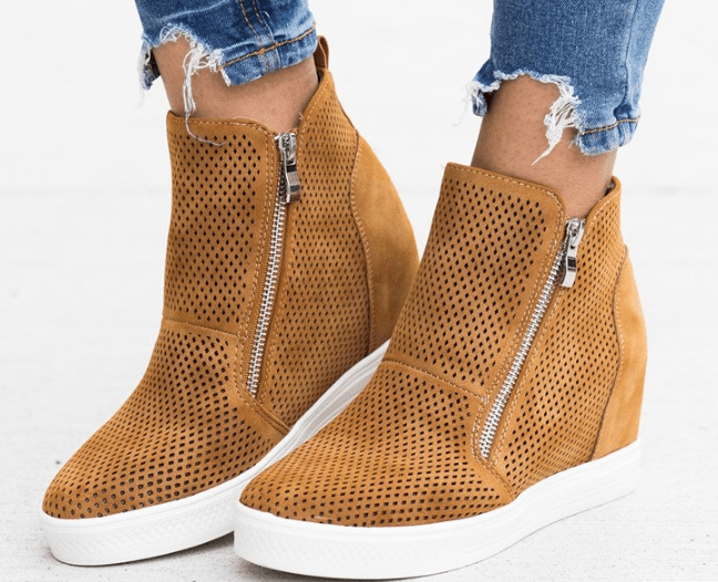 Casual shoes round toe hollow size women's shoes - Taylor K Shop