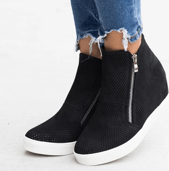 Casual shoes round toe hollow size women's shoes - Taylor K Shop