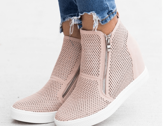 Casual shoes round toe hollow size women's shoes - Taylor K Shop