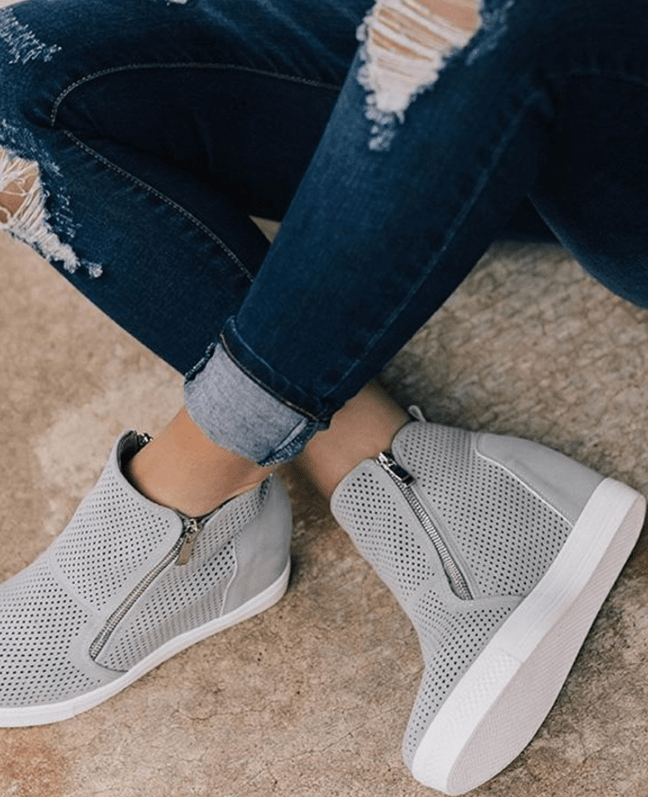 Casual shoes round toe hollow size women's shoes - Taylor K Shop