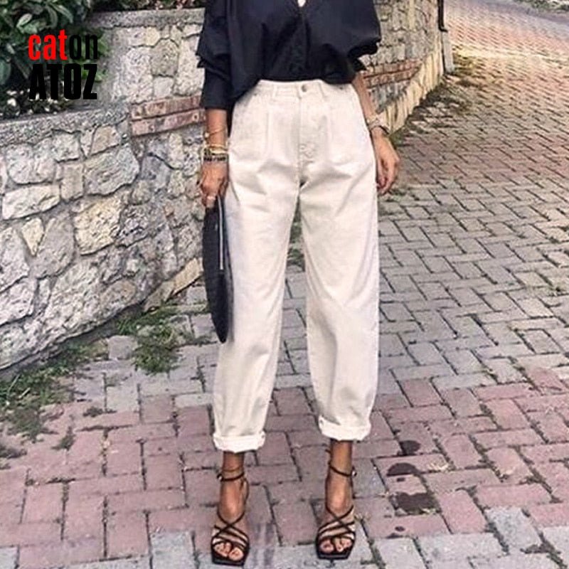 catonATOZ 2248 Y2K Khaki Women's Cargo Pants High Waist Loose Trousers Female Casual Streetwear baggy Jeans - Taylor K Shop