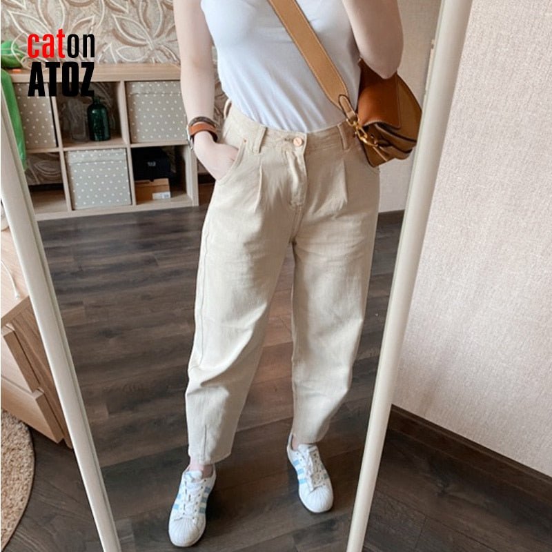 catonATOZ 2248 Y2K Khaki Women's Cargo Pants High Waist Loose Trousers Female Casual Streetwear baggy Jeans - Taylor K Shop