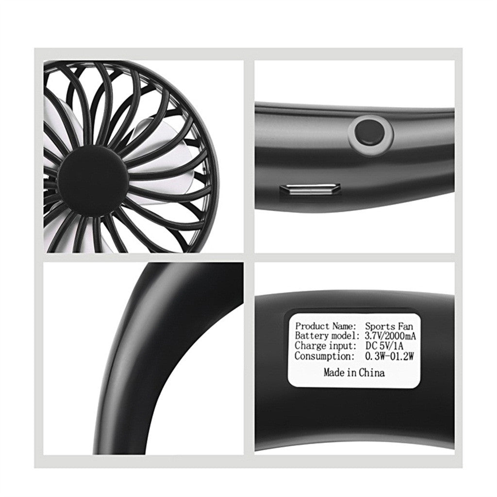 Charging portable lazy fan student desktop fan hanging neck fan - Taylor K Shop