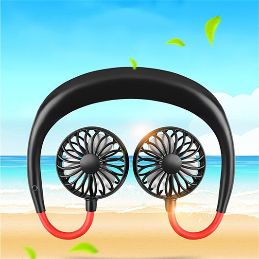 Charging portable lazy fan student desktop fan hanging neck fan - Taylor K Shop