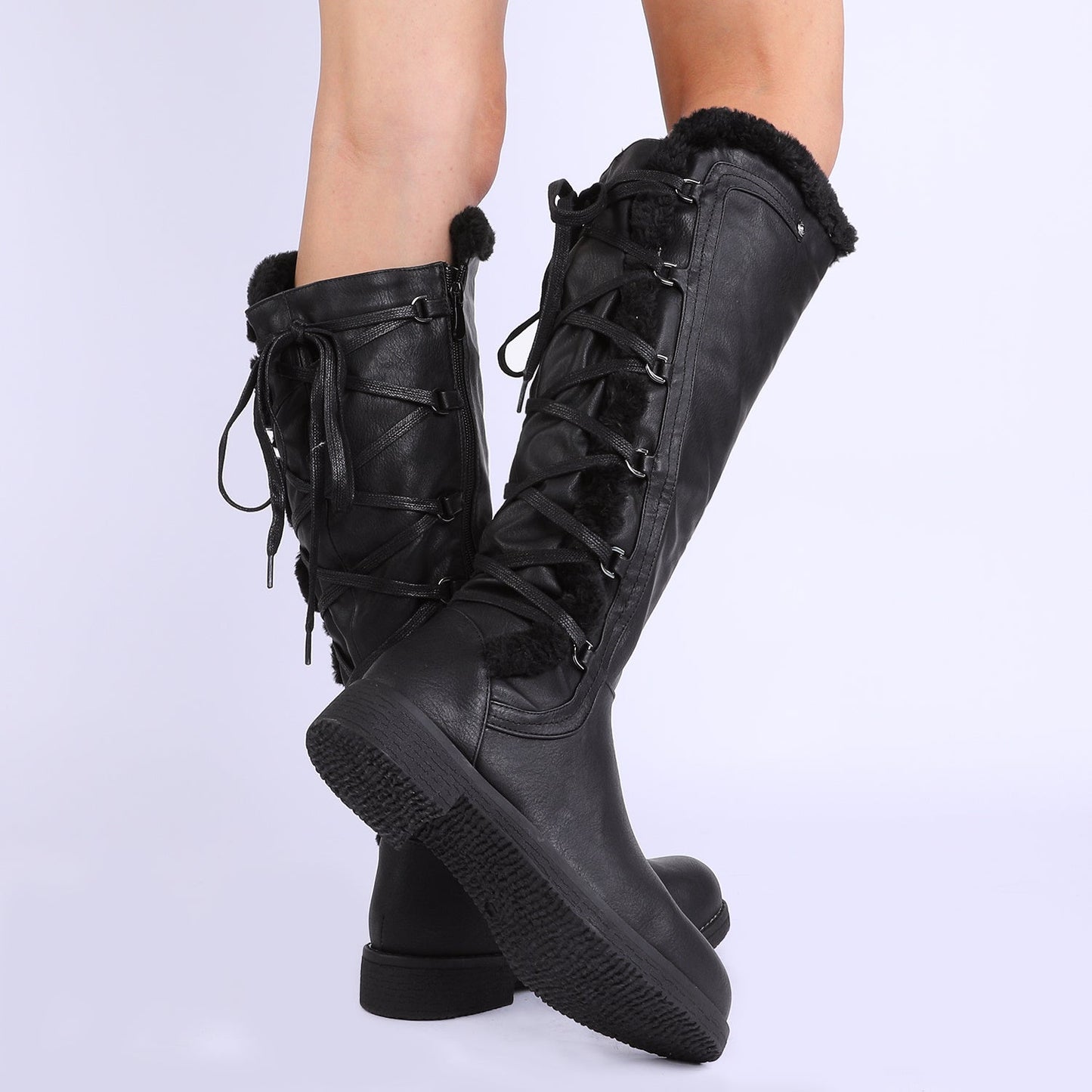 Chic Faux Fur KneeHigh Boots with Cozy Lining - Taylor K Shop