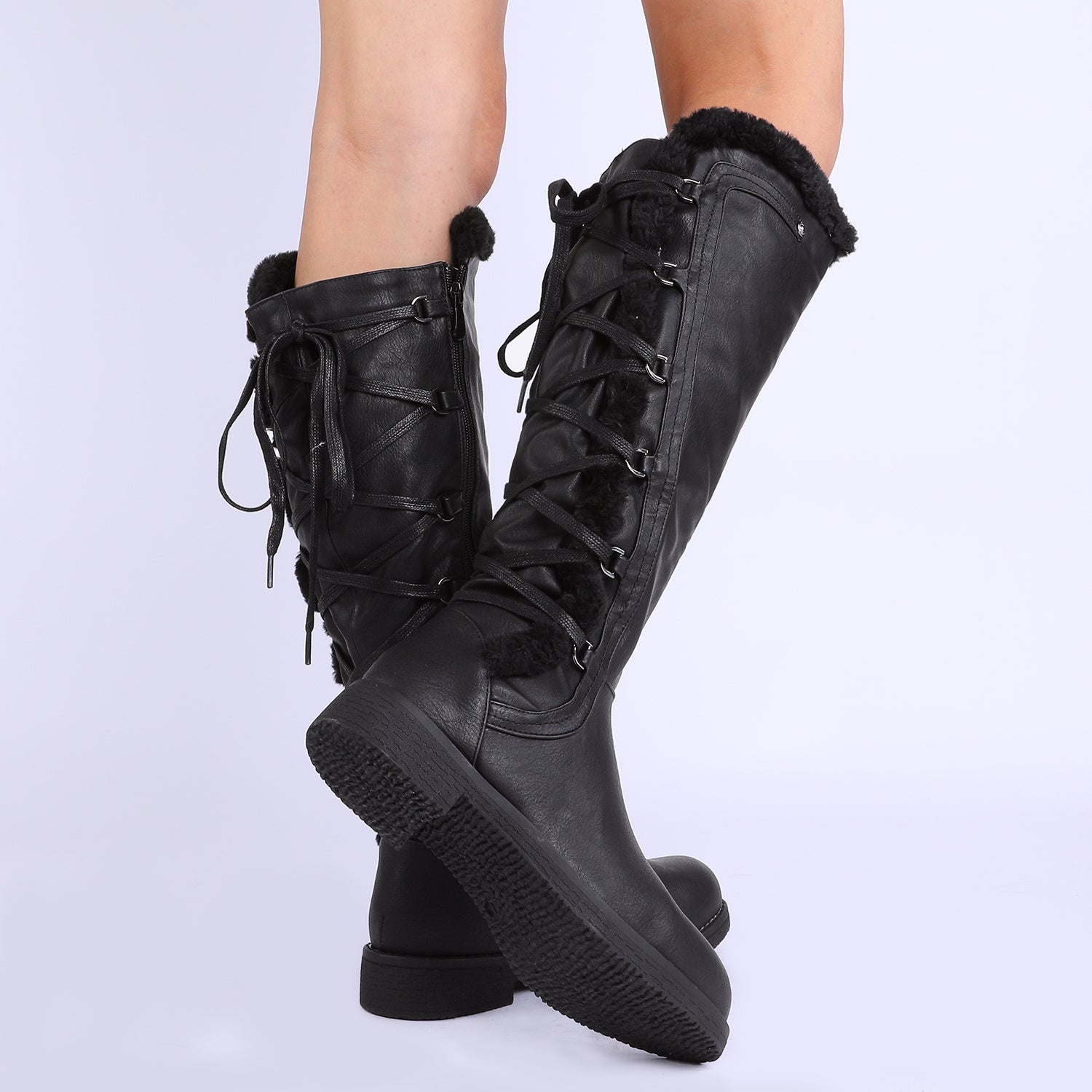 Chic Faux Fur KneeHigh Boots with Cozy Lining - Taylor K Shop