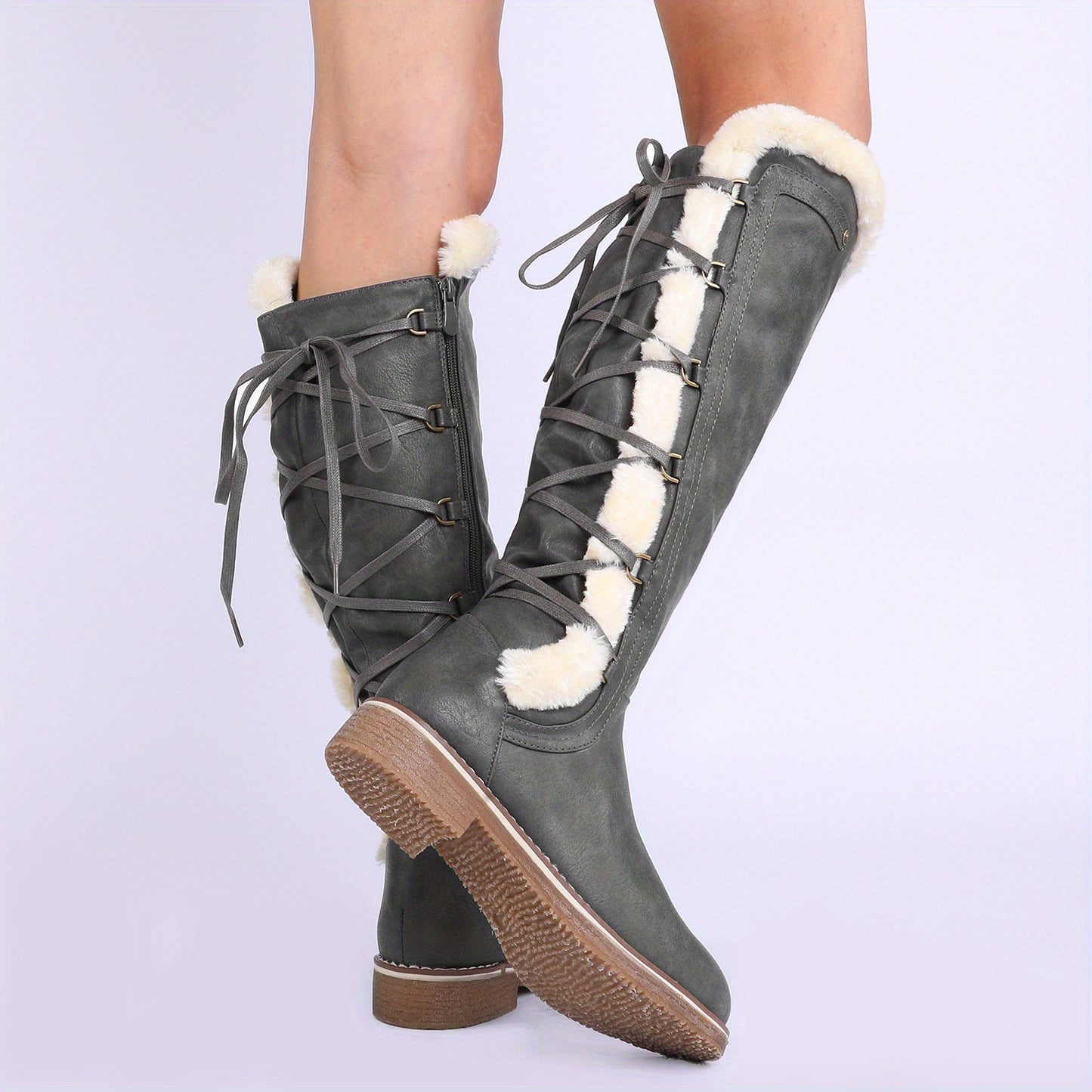 Chic Faux Fur KneeHigh Boots with Cozy Lining - Taylor K Shop