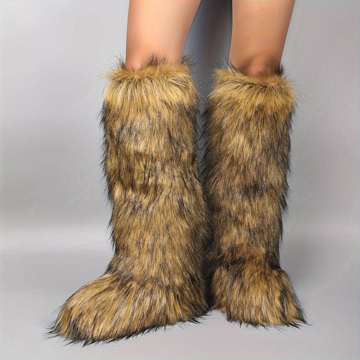 Chic Womens Knee High Faux Fur Winter Boots - Taylor K Shop