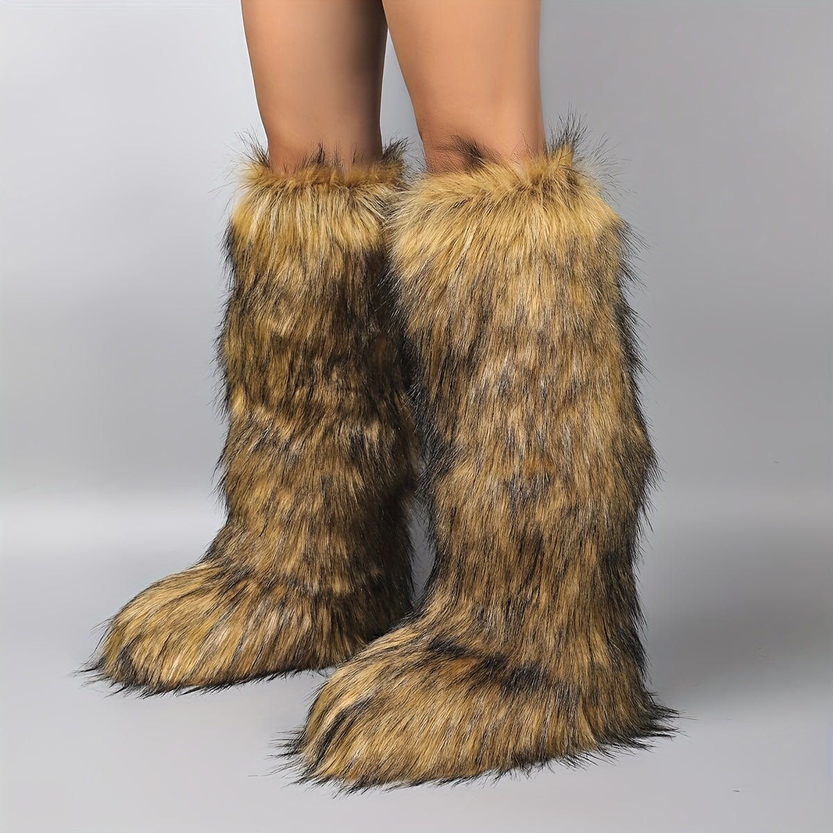 Chic Womens Knee High Faux Fur Winter Boots - Taylor K Shop
