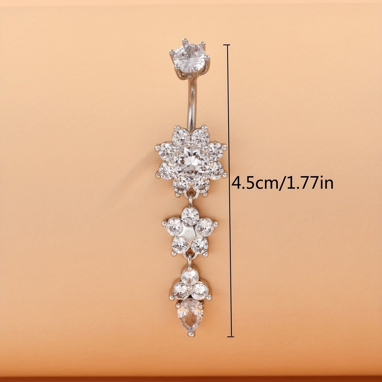 Chic Zirconia Flower Belly Ring for Women - Taylor K Shop