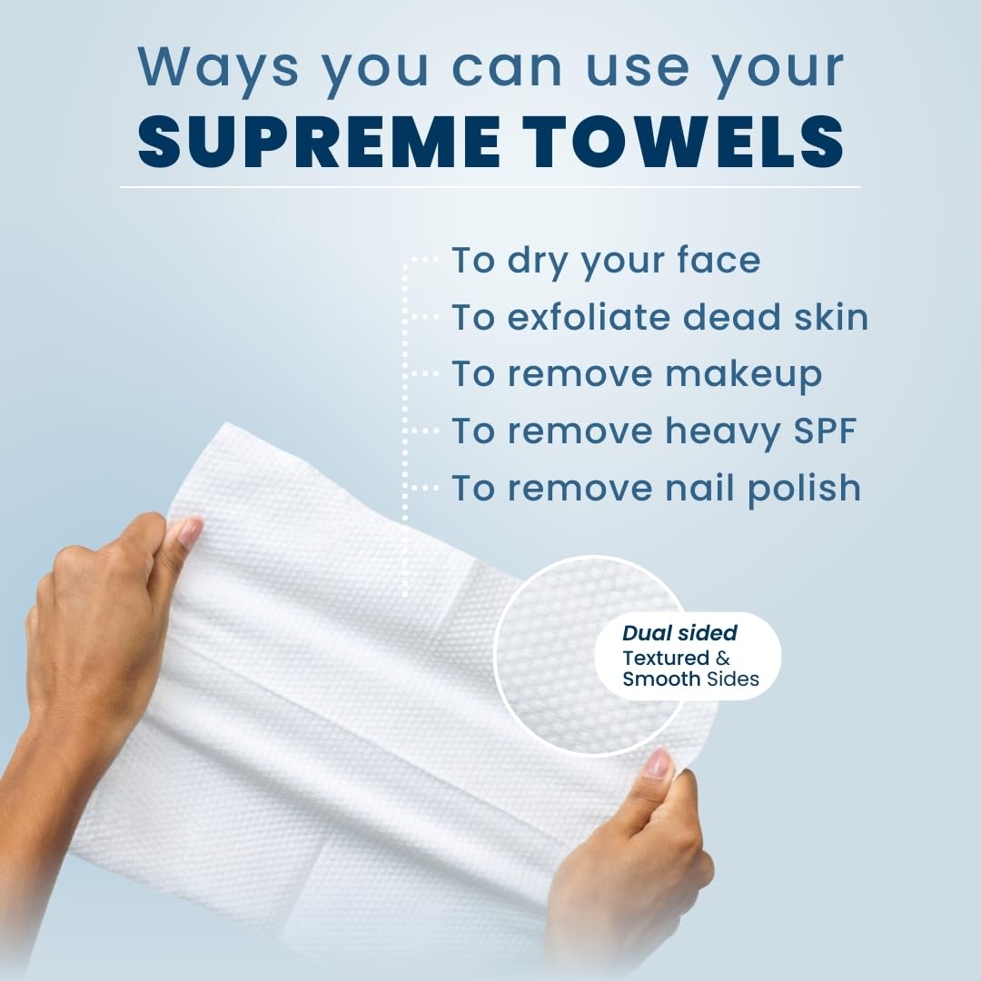 Clean Skin Club Clean Towels XL™, 100% USDA Biobased Face Towel, Disposable Face Towelette, Makeup Remover Dry Wipes, Ultra Soft, 50 Ct, 1 Pack - Taylor K Shop