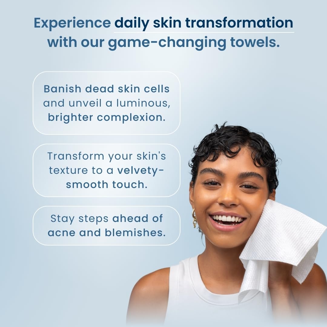 Clean Skin Club Clean Towels XL™, 100% USDA Biobased Face Towel, Disposable Face Towelette, Makeup Remover Dry Wipes, Ultra Soft, 50 Ct, 1 Pack - Taylor K Shop
