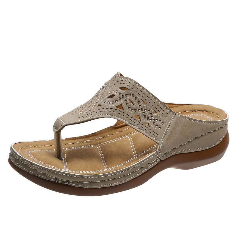 Clip Toe Wedge Sandals Women Summer Flip Flops Slippers Beach Shoes - Taylor K Shop