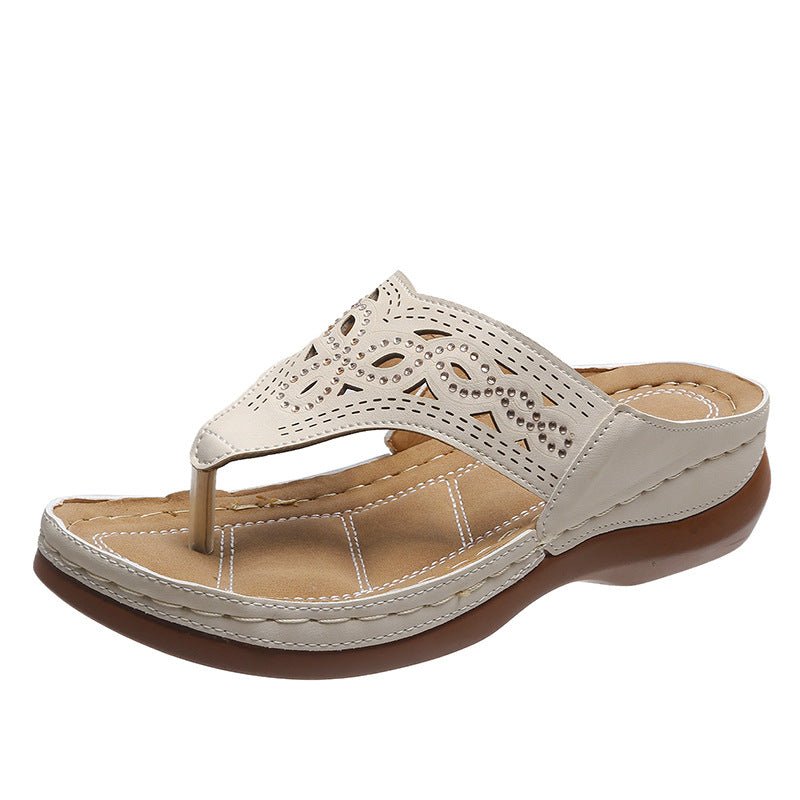 Clip Toe Wedge Sandals Women Summer Flip Flops Slippers Beach Shoes - Taylor K Shop