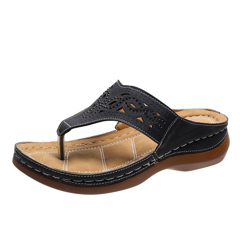 Clip Toe Wedge Sandals Women Summer Flip Flops Slippers Beach Shoes - Taylor K Shop