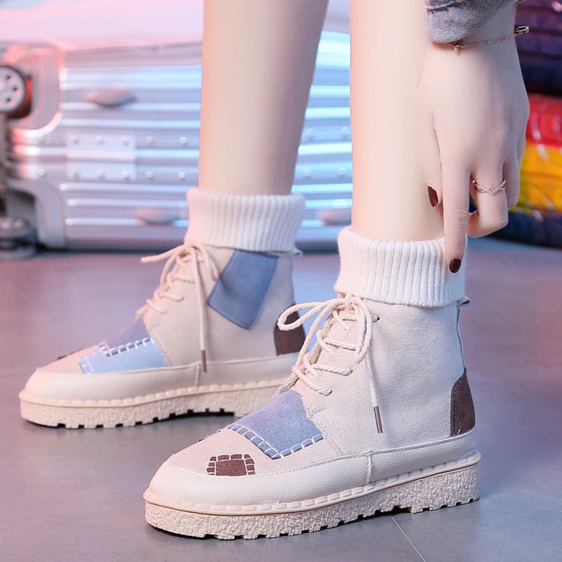 Color matching casual students high - top shoes - Taylor K Shop