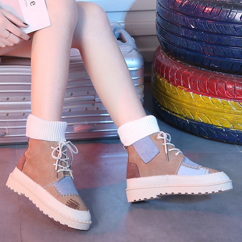 Color matching casual students high - top shoes - Taylor K Shop