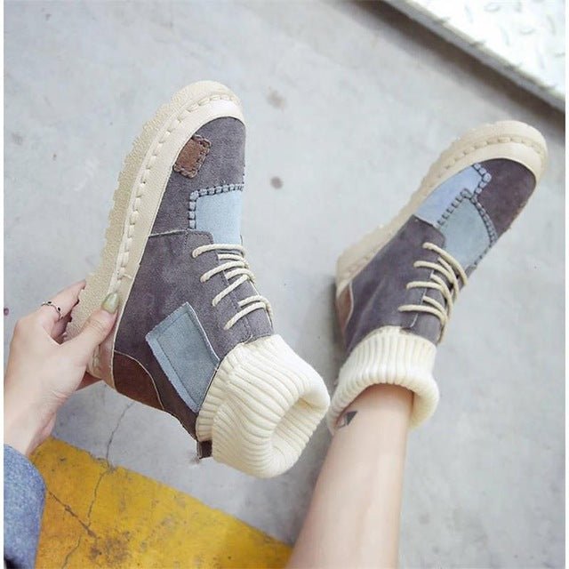 Color matching casual students high - top shoes - Taylor K Shop